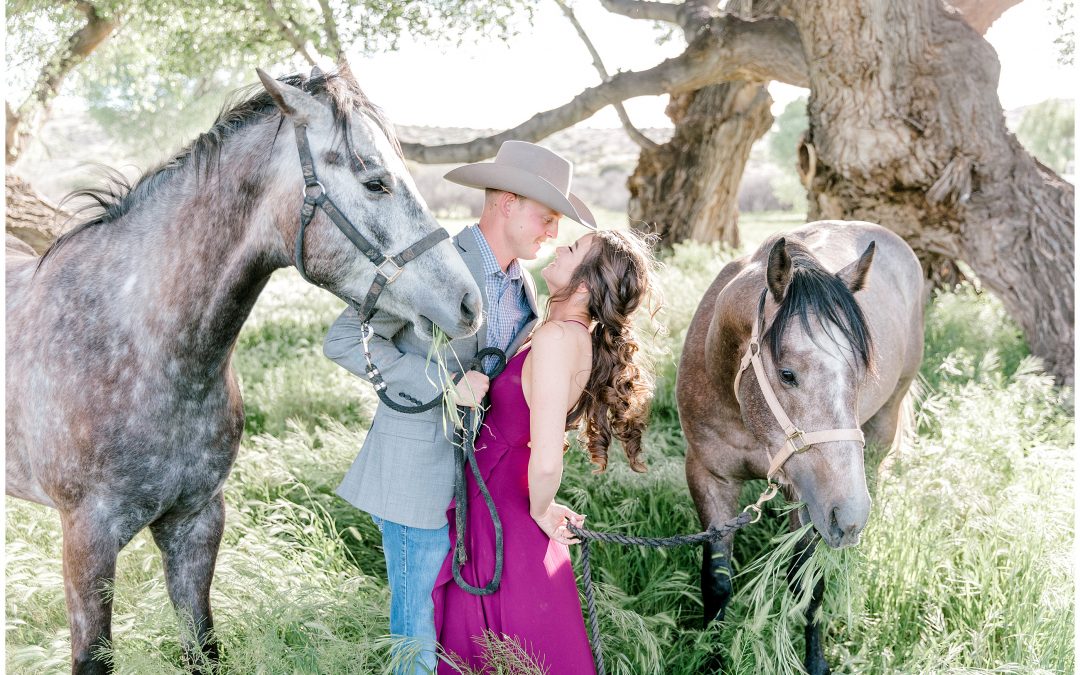 Beautiful Chauncey Ranch Engagement Session With Horses