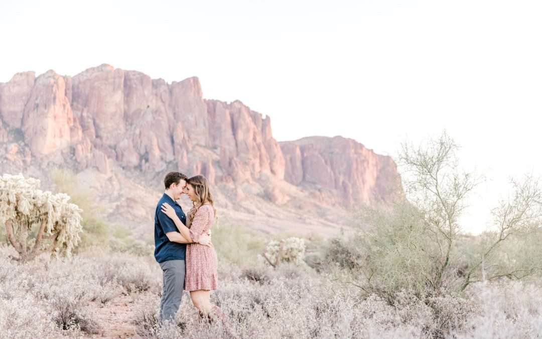 Romantic Mountain-side Engagement Session with Puppy