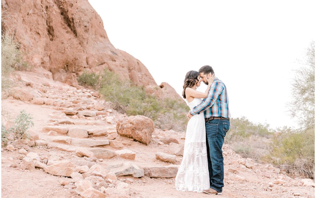 Papago Park Engagement Session with Champagne Finale