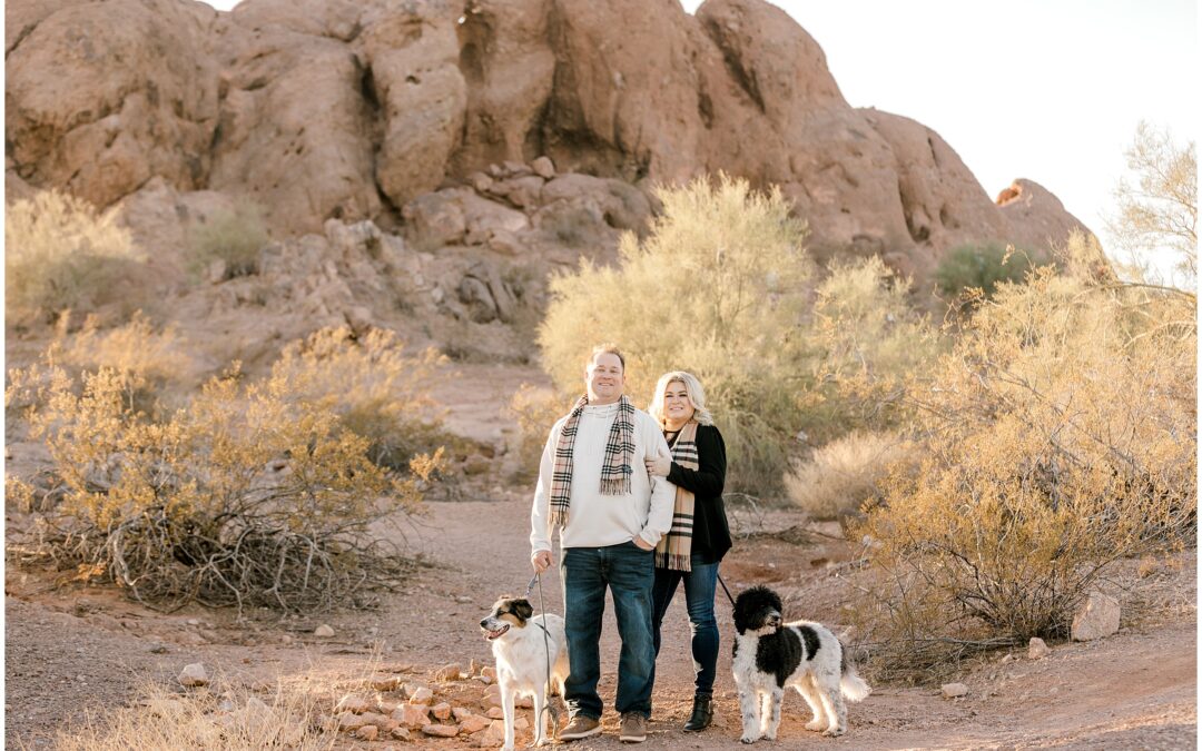 Papago Park + Puppies Engagement Session